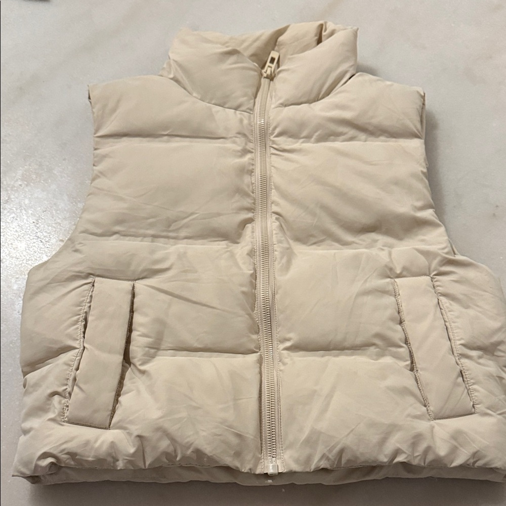 Zara Cream Puffer Vest